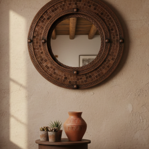 rustic wood mirror
