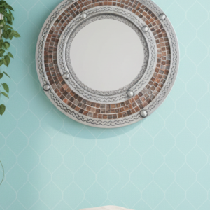 silver mosaic mirror